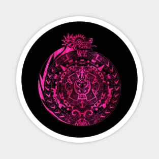 circle calendar in aztec mandala pattern arts Magnet